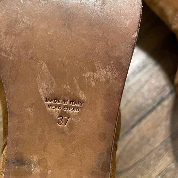 Laurence Dacade Babacar Camel Quilted Round Toe Buckle Suede Boots Size 37 6.5 - Picture 11 of 13